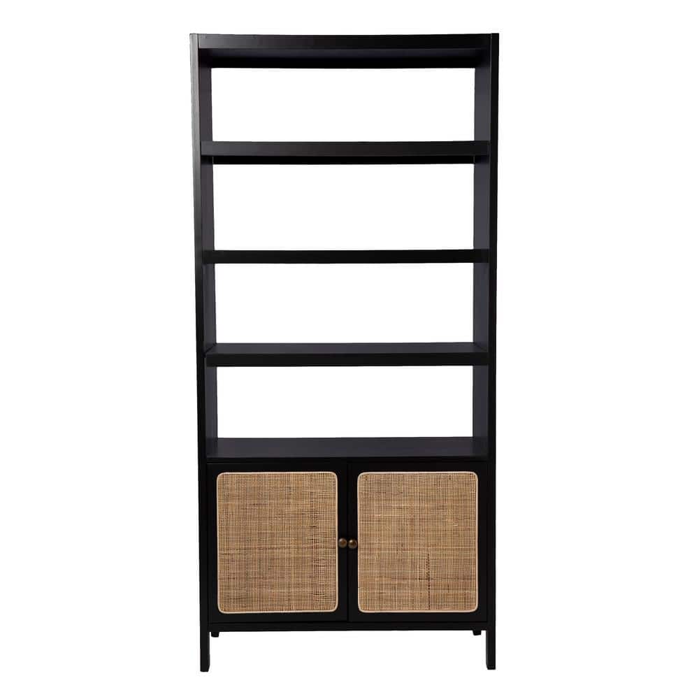 sei-furniture-carondale-74-in-wide-black-4-shelves-standard-bookcase-hd109619-the-home-depot