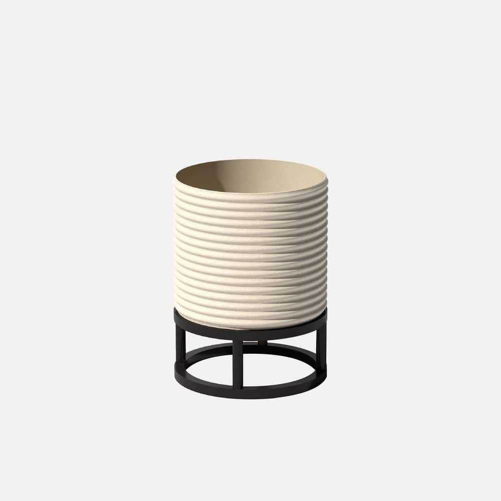 Mod 18.5 in. Raised with Stand Round Sand Plastic Planter with Black Stand price history on PriceWatchPro