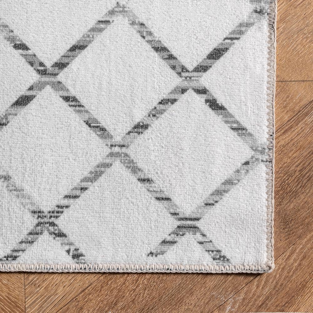 Eco-Friendly Reversible Gray Synthetic Area Rug, 3' x 5'