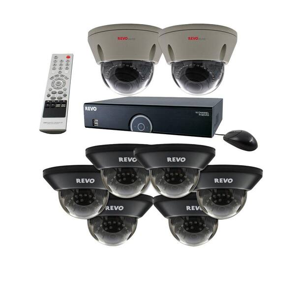 Revo Elite Titanium Series 16-Channel Surveillance System with 4TB DVR 6 Quick Connect Dome Cameras and 2 Elite Dome Cameras