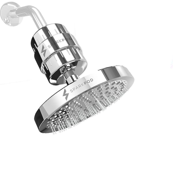 Lukvuzo 6 in. Round 23-Stage Shower Filter Head with Water Filter
