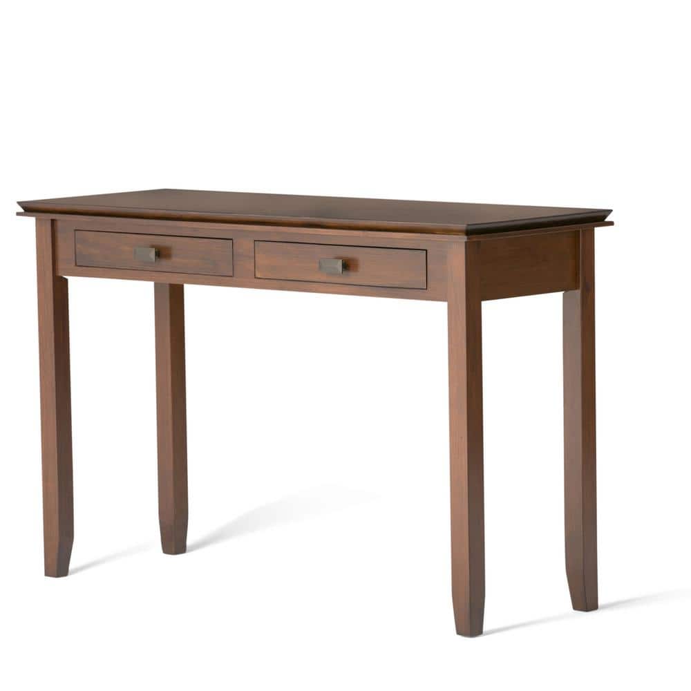 Artisan Transitional Solid Wood Console Table with Storage in Russet Brown