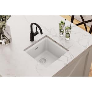 Quartz Classic  16in. Dual Mount 1 Bowl  White Granite/Quartz Composite Sink Only and No Accessories