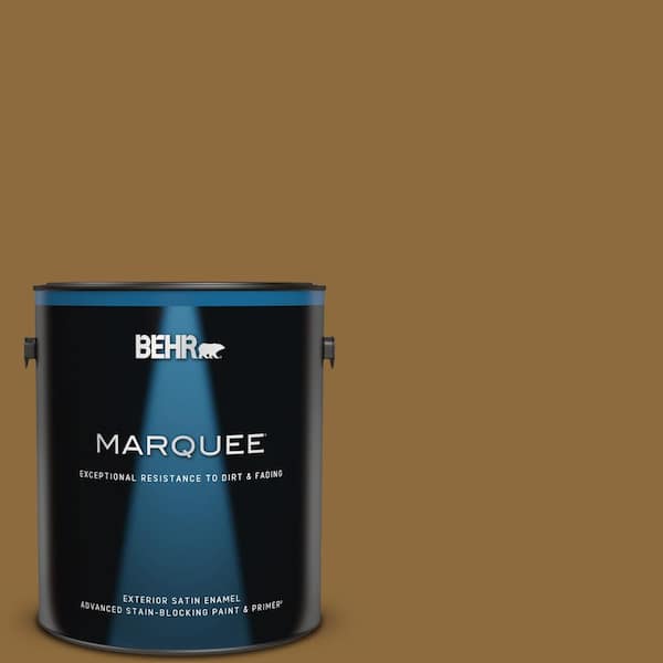 BEHR MARQUEE 1 gal. #300D-7 Spanish Leather Satin Enamel Exterior Paint & Primer