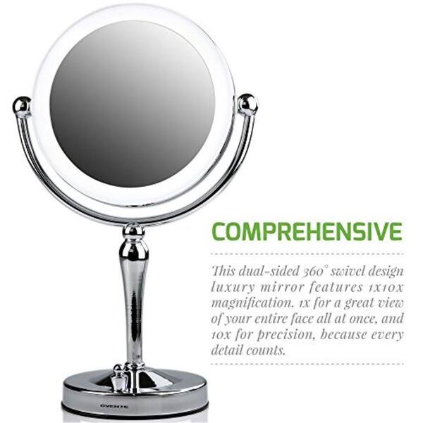 Ovente 5 6 In W X 15 H Framed Led, Tabletop Led Mirror