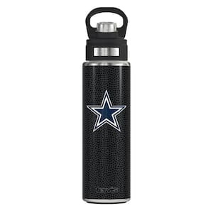 NFL DAL COWBOYS LOGO BK 24OZ Wide Mouth Water Bottle Powder Coated Stainless Steel Standard Lid