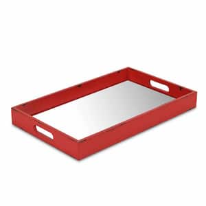 Amelia 15.75 in. W x 2 in. H x 9.5 in. D Rectangle Red MDF Dinnerware and Serving Storage
