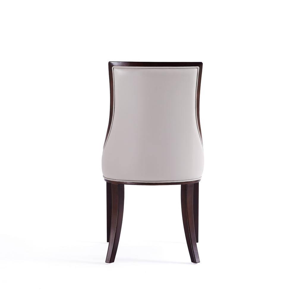 Elegant Light Gray Faux Leather Upholstered Side Chair with Wood Frame