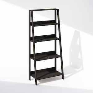 Ladder 53.54 in. Tall Espresso Wood 5-Shelf Bookcase