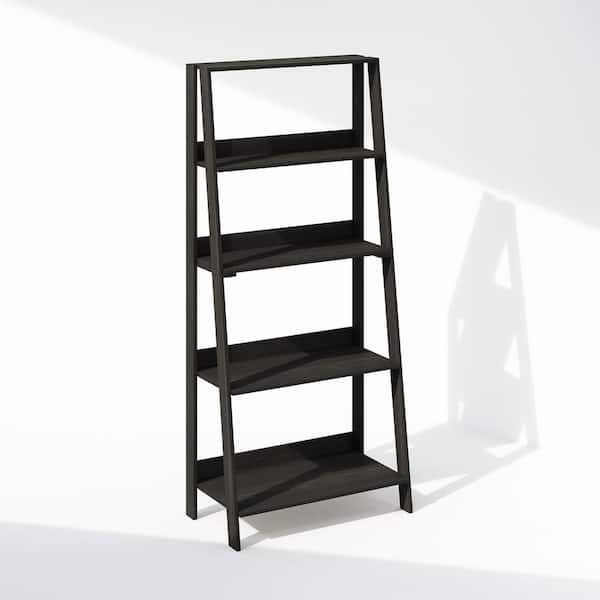 Furinno Ladder 53.54 in. Tall Espresso Wood 5-Shelf Bookcase