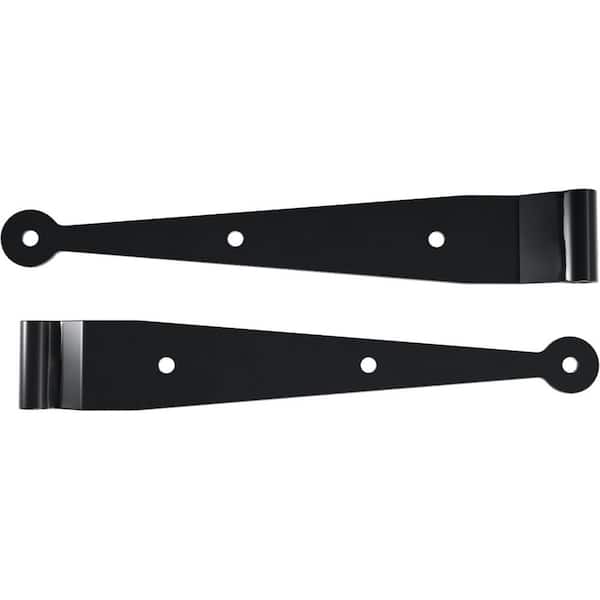 SteelTek Strap Hinge 10-in W with-1/2-in Offset (Sold as Pair), 304 Stainless Steel, Powder Coated Black
