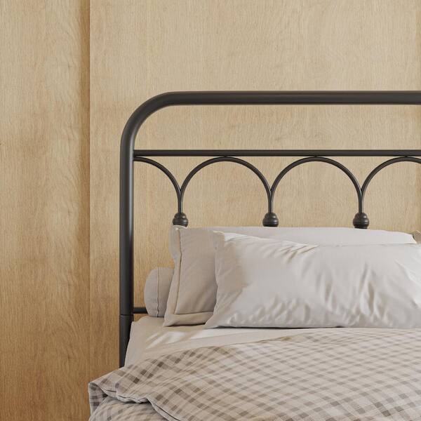 Black iron deals headboard queen