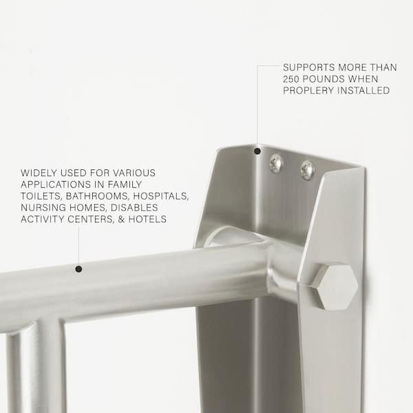 Life Line 1-1/4 Right Hand Grab Bar with Toilet Paper Holder