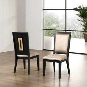 Liora Espresso Fabric Upholstered Dining Chairs (Set of 2)