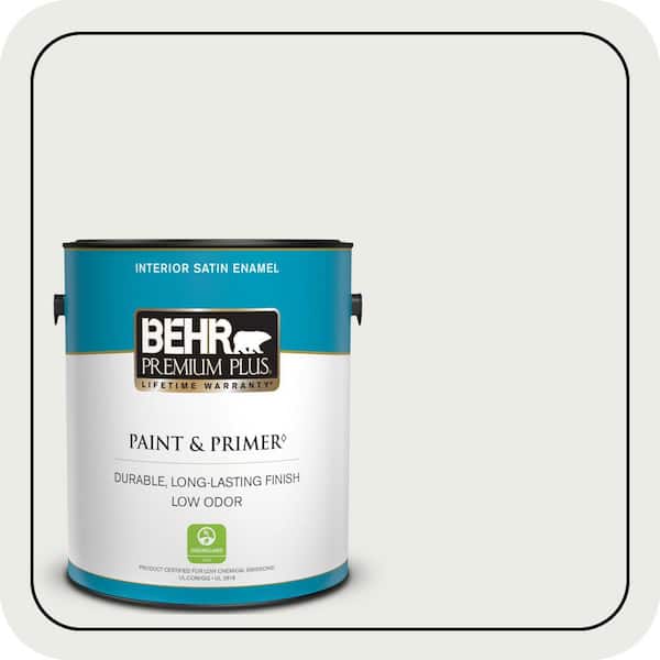 BEHR PREMIUM PLUS 1 gal. Home Decorators Collection #HDC-CT-22G Chalk Dust Satin Enamel Low Odor Interior Paint & Primer