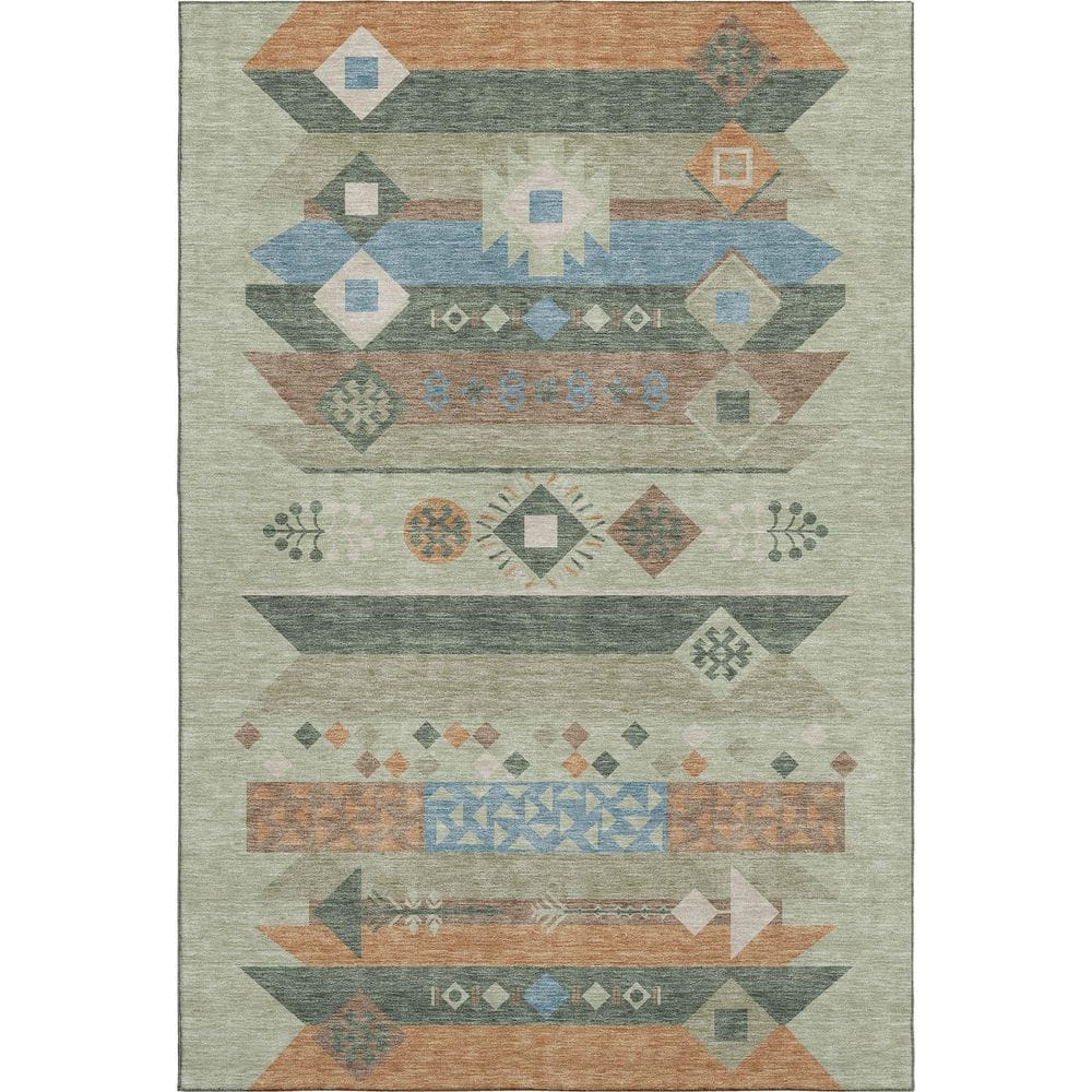 Mayfield Premium Machine Washable Abstract AMF2499 Sage 8 ft. x 10 ft. Area Rug price history on PriceWatchPro