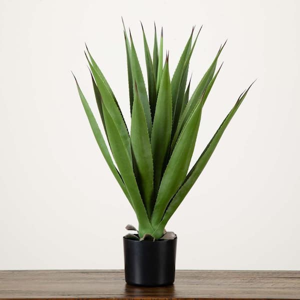 Nearly Natural 28 in. Artificial Green Agave Plant P2041 - The Home Depot