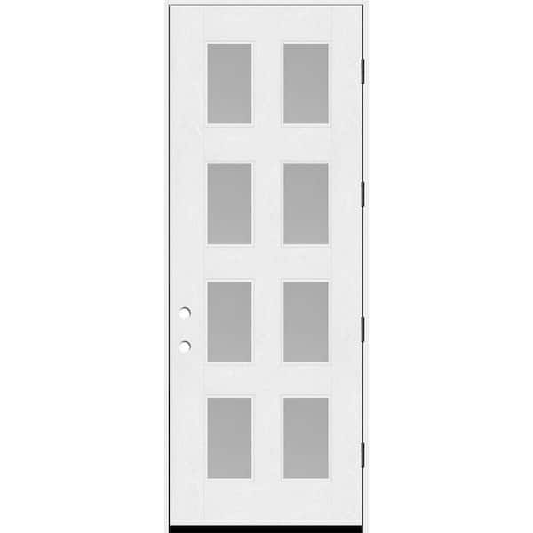 Regency 42 in. x 96 in. 8L Modern Clear Glass LHOS Unfinished Fiberglass Prehung Front Door w/6 in. Jamb