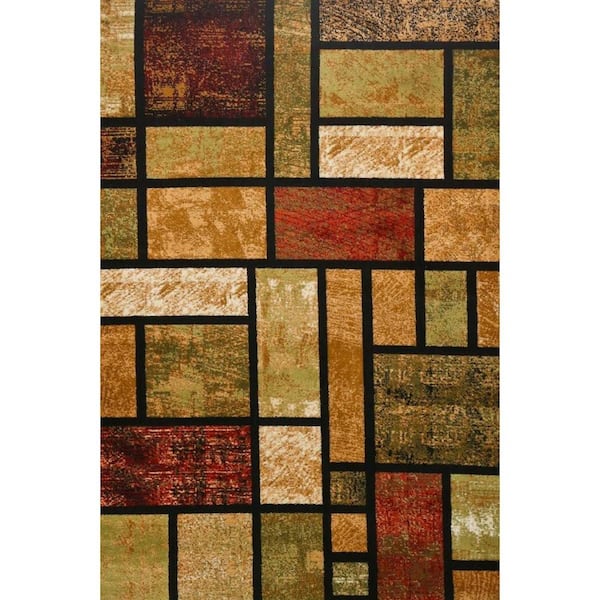 LUXE WEAVERS Tobis Collection Modern Geometric Abstract Beige 10x13 Polypropylene Area Rug