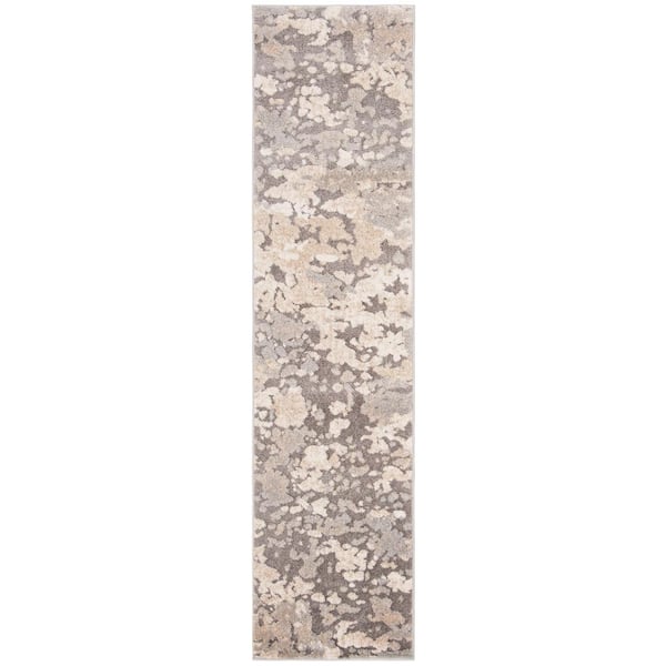 SAFAVIEH Spirit Taupe/Gray 2 ft. x 8 ft. Floral Runner Rug