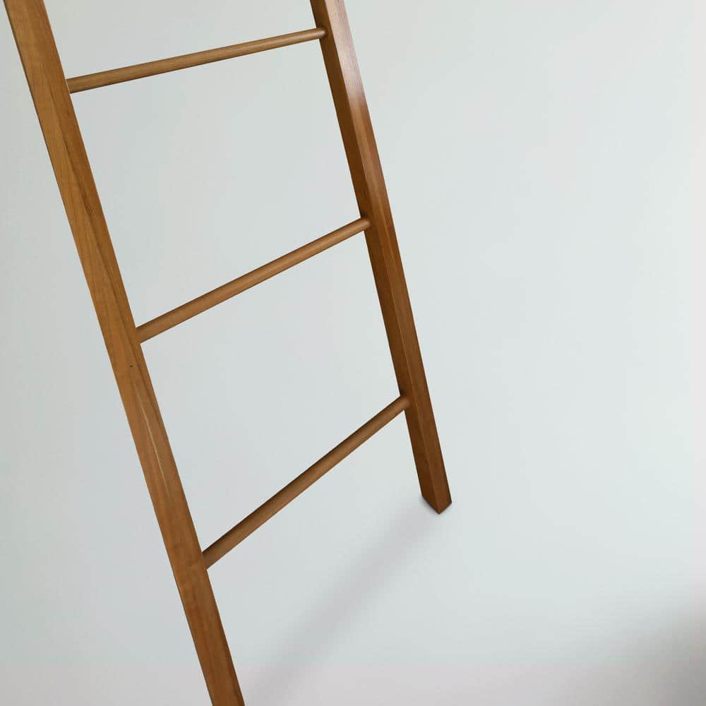 Solid American Cherry 5-Step Decorative Ladder for Towels and Magazines