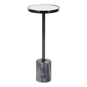 Hescott 10 in. W Pewter Round Contemporary Metal End Table