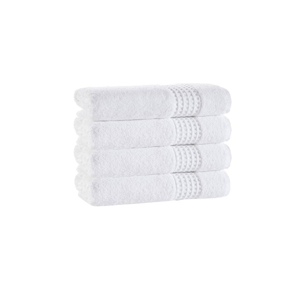 Enchante Home Ela 4 pcs White Turkish Cotton Hand Towels