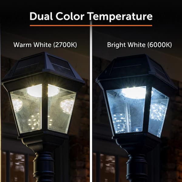 GAMA SONIC Imperial III Black 1-Light Outdoor Commercial Graded