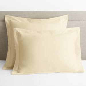 Legends Hotel Pale Yellow Solid Egyptian Cotton Sateen Euro Sham