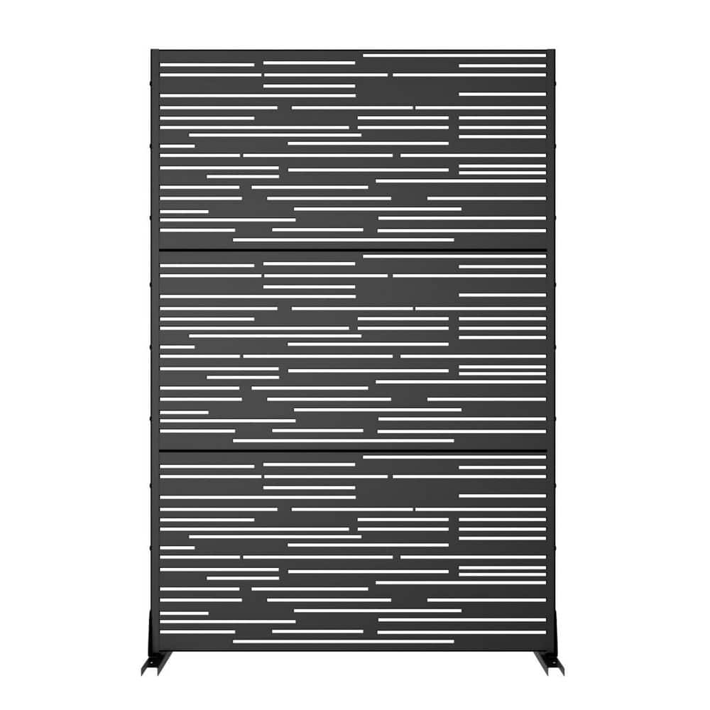 Set of 4 Outdoor Privacy Fence 47 in. L x 16 in. W x 72 in. H Black Galvanized Steel Garden Privacy Screen price history on PriceWatchPro