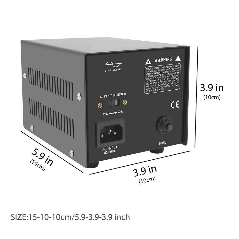 500W Black Copper Step Up & Down Voltage Transformer