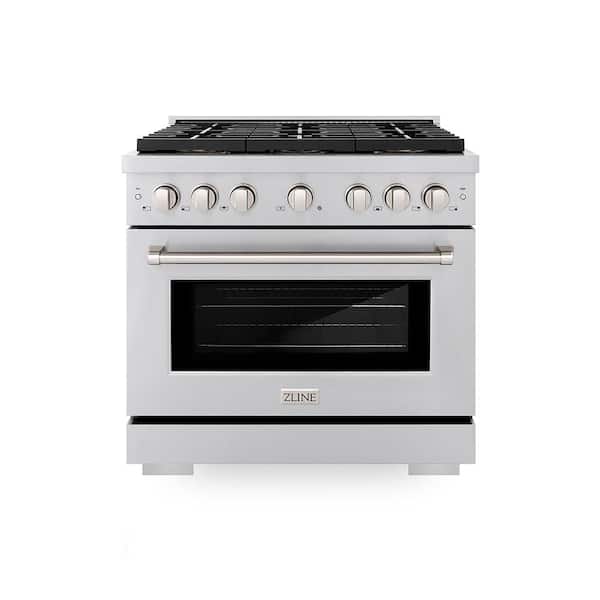 36 in. 5.2 cu. ft. Paramount Dual Fuel Range with 6 Burner DuoPro Cooktop and Convection Oven in Stainless Steel