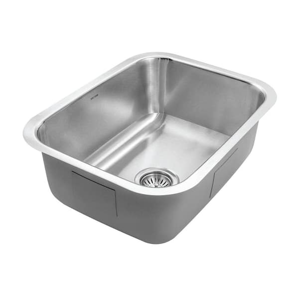 Houzer Eston 23 in. Stainless Steel Undermount Single Bowl Kitchen Sink with Strainer and Grid - STS-1300-C