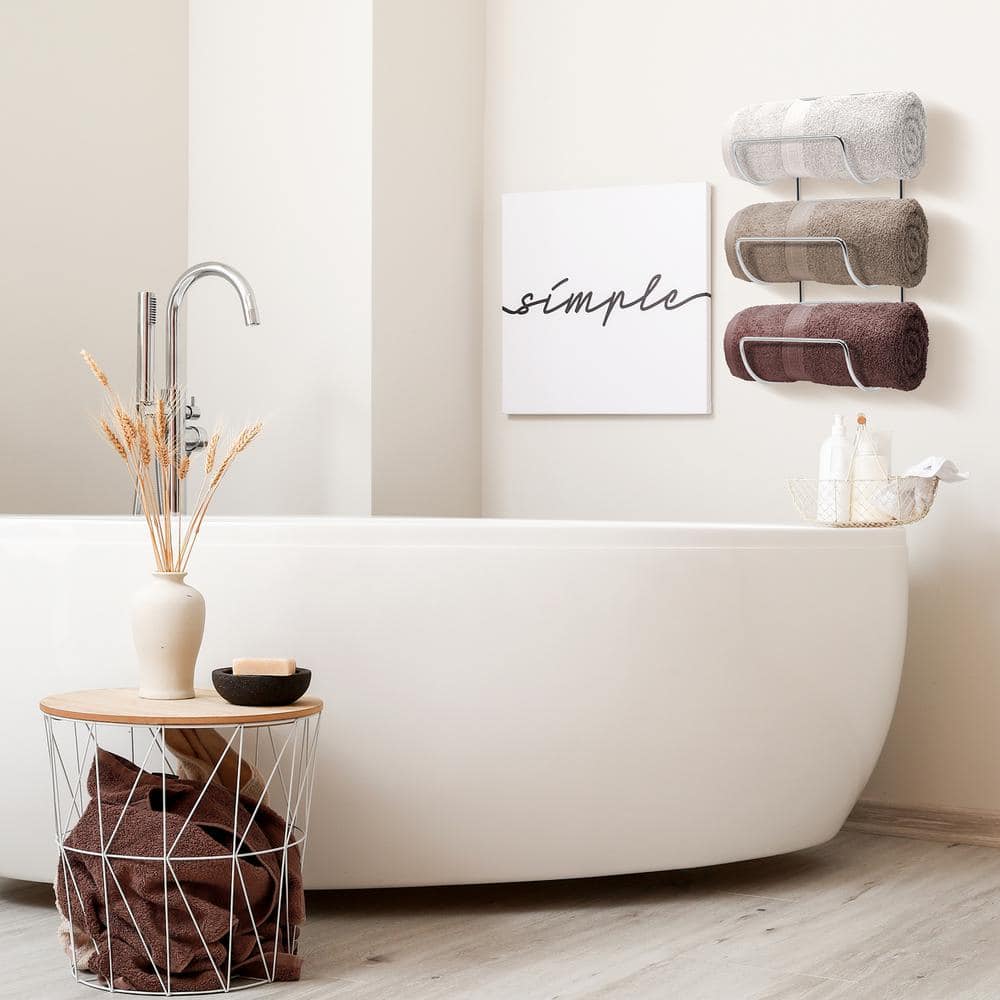 Silver Iron Wall Mounted 6-Bar Towel Rack Set