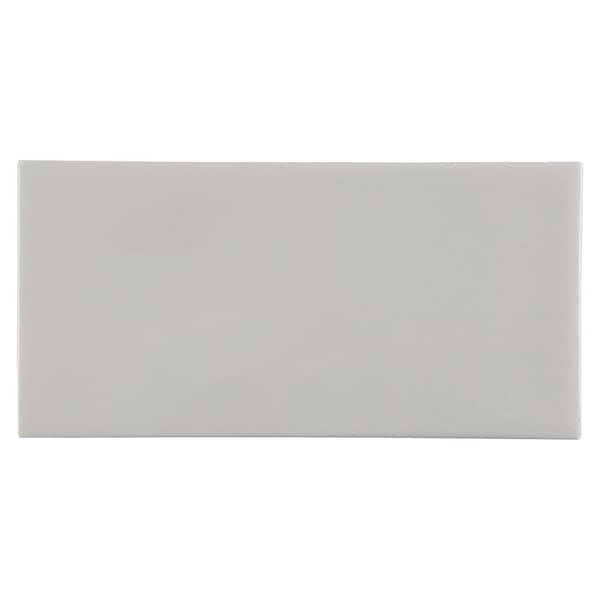 Ivy Hill Tile Delphi Blanco White 4.33 in. x 0.51 in. Polished Glass Subway Wall Tile Sample