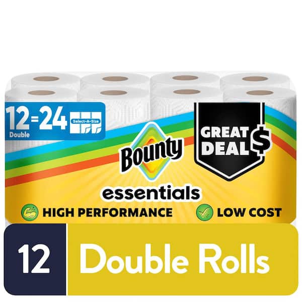 Essentials Select-A-Size White Paper Towel Roll (12 Double Rolls)
