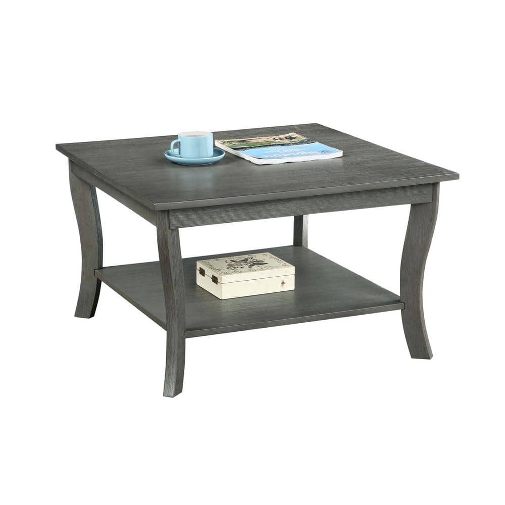 Heritage Square Wirebrush Gray Wood Coffee Table