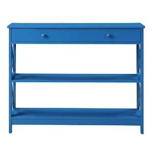 Oxford 39.5 in. L Blue 31.5 in. H Rectangle MDF Console Table with Drawer