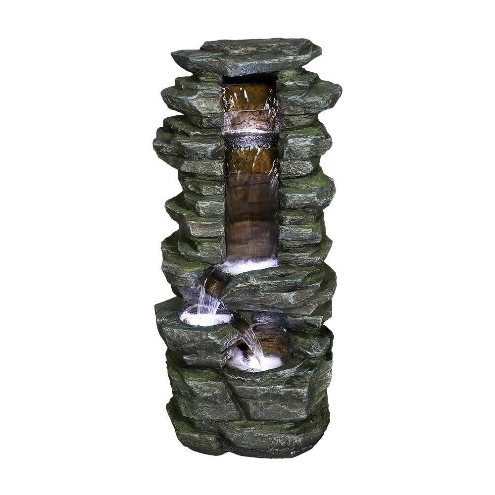 Watnature Rockery Shower Outdoor Fountain 31.2in. Garden Waterfall
