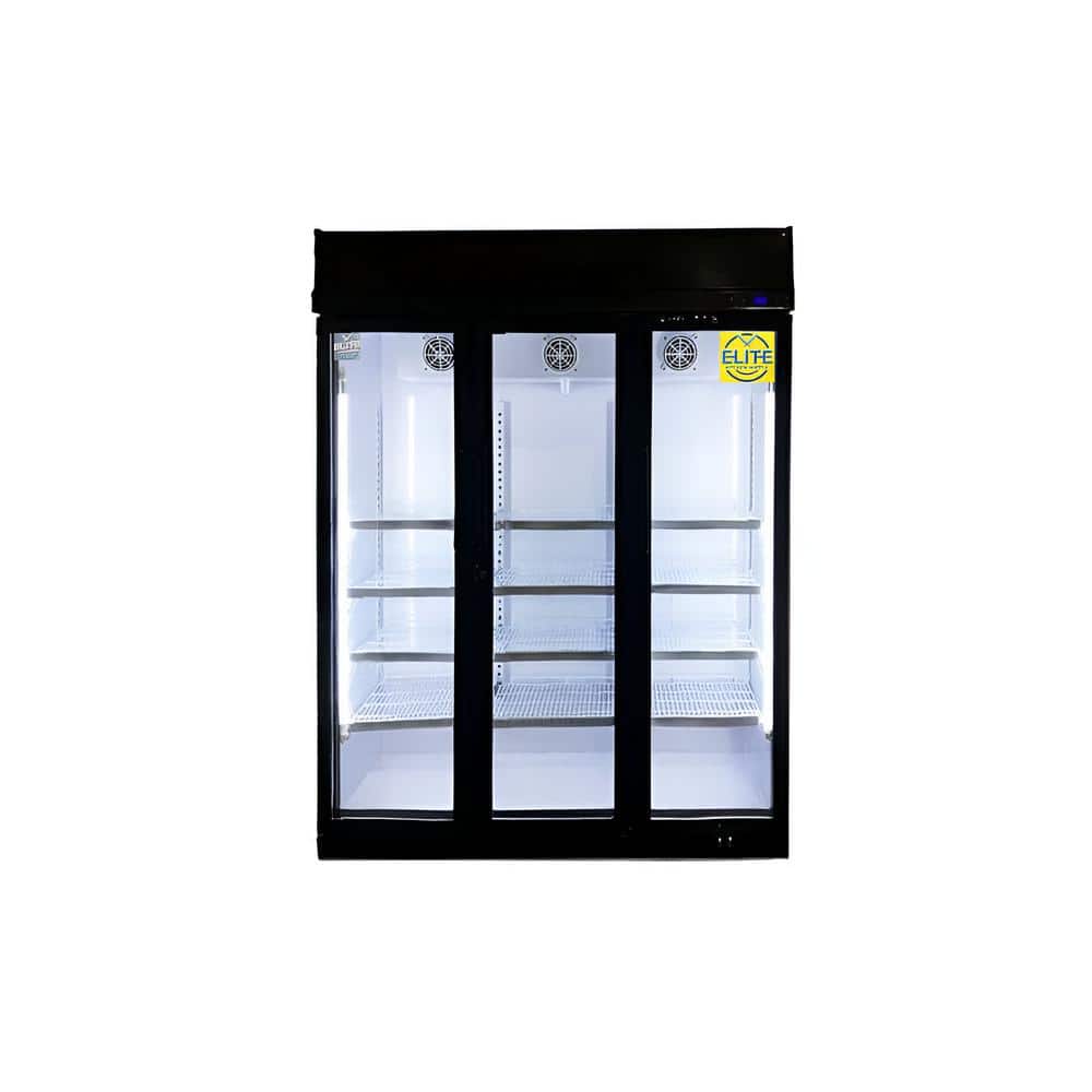 59.5 in. W 40.2 cu. ft. Commercial NSF 3-Glass Door Merchandiser Cooler Refrigerator EC41 in Black