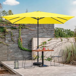 8 ft. x 10 ft. Steel Rectangular Market Umbrella in Yellow