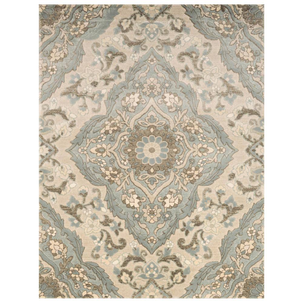 Traditional Indoor Area Rug by HDC Sherrington Blue 5 ft 3 in x 7 ft