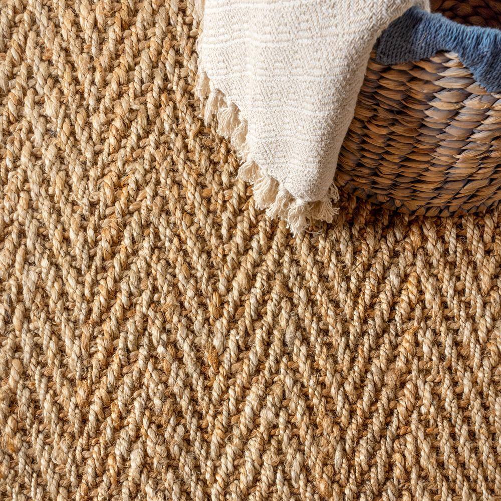Espina Natural Jute 3x5 Handwoven Herringbone Area Rug