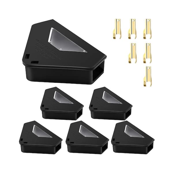 Outdoor Mouse Bait Station with Keys, 6-Pack, Compact Design for Indoor and Outdoor Use, Bait Not Included