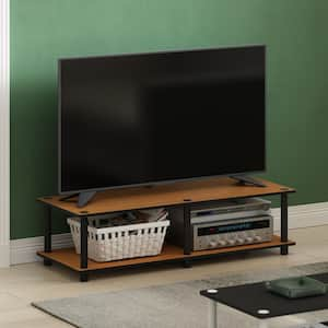 Just No Tools 41 in. Light Cherry Particle Board TV Stand Fits TVs Up to 55 in. with Open Storage