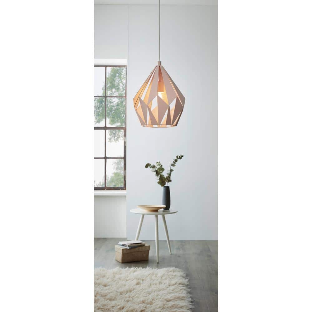 20'' Modern Carlton Bowl Pendant with LED Incandescent Mix in Pastel Apricot