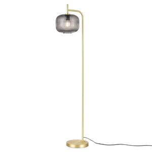 Aveni 61.06 in. Brushed Brass/Smoke Floor Lamp with Glass Shade