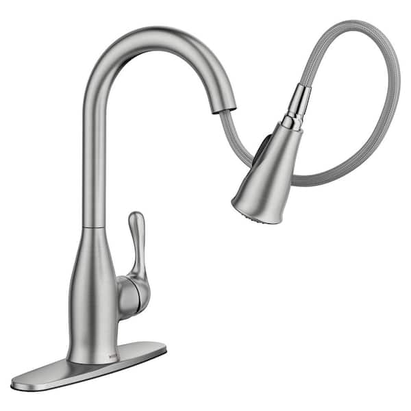 MOEN - Kaden Single-Handle Pull-Down Sprayer Kitchen Faucet with Reflex and Power Clean in Spot Resist Stainless