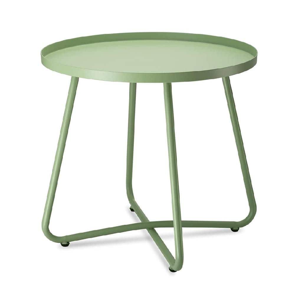 Green Round Metal 17.72 Outdoor Side Table with Extension price history on PriceWatchPro