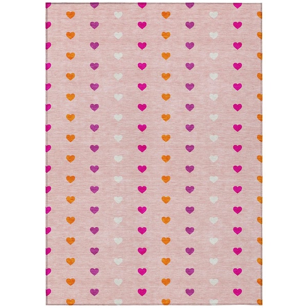 Chantille Machine Washable Indoor/Outdoor Abstract ACN2510 Pink 5 ft. x 7 ft. 6 in. Area Rug
